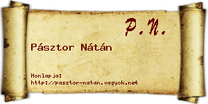 Pásztor Nátán névjegykártya